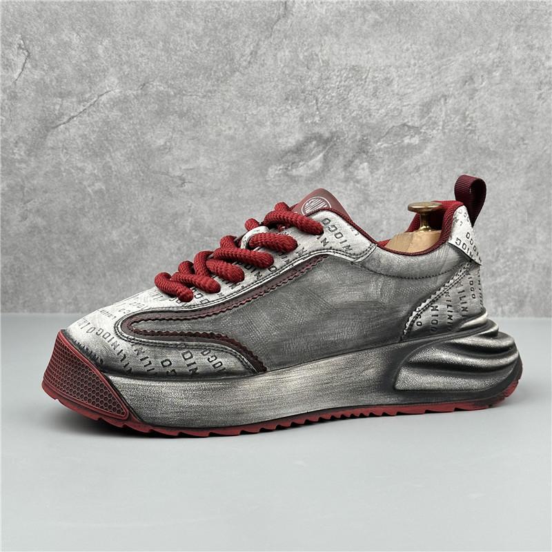 Fashion Vintage Fashion Designer New Men's All Match Lace Up Platform Causal Shoes Flats Moccasins Walking Sneakers  Zapatos Hombre