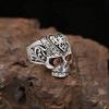 Neuer Modischer Punk Alien Totenkopf Ring Breite Version Modering