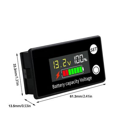 DC 8-100V Battery Capacity Indicator Digital Display Voltage Meter 12V, 36V, 48V, 60V, 72V, 84V Suitable for Cars and Motorcycle
