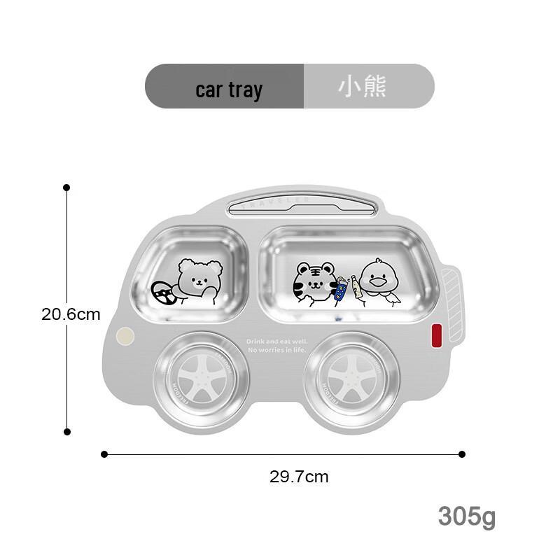 Abay Kids Cartoon Stainless Steel Divided Plate