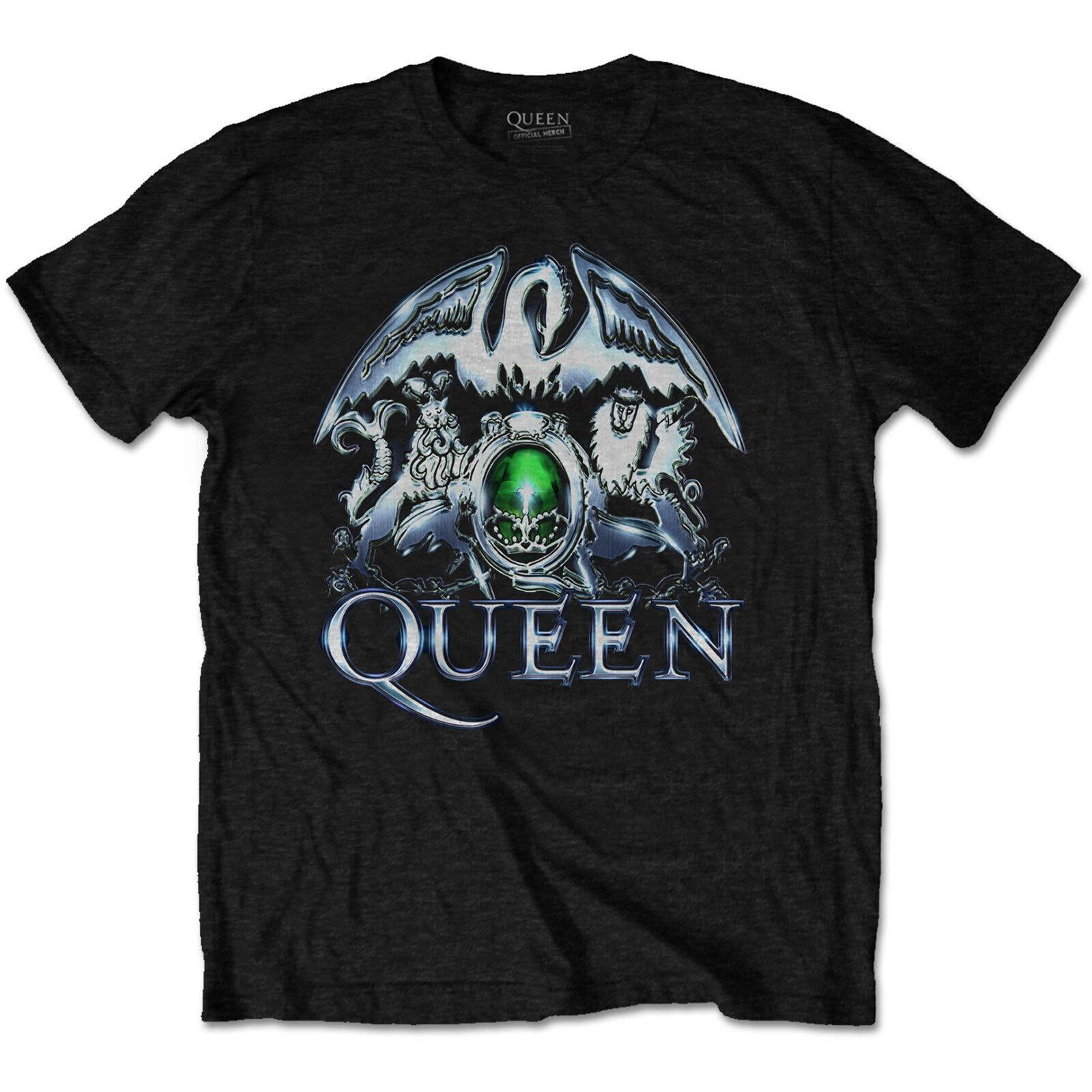 Queen Unisex T-Shirt Mens Womens Tees Top: Metal Crest L