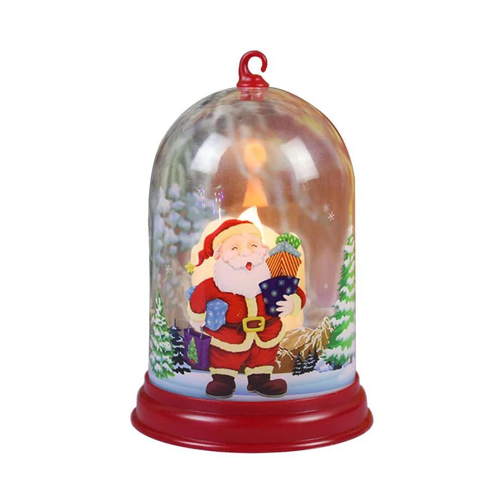 LED Candle Holder Santa Snowman Hanging Pendant Light New Year Christmas Gift Christmas Ornaments Lantern Luminous