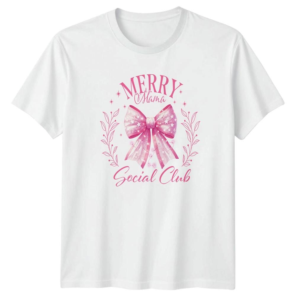 Merry Mama Social Club Christmas Holiday Unisex Tee Unisexs Graphic TShirt S