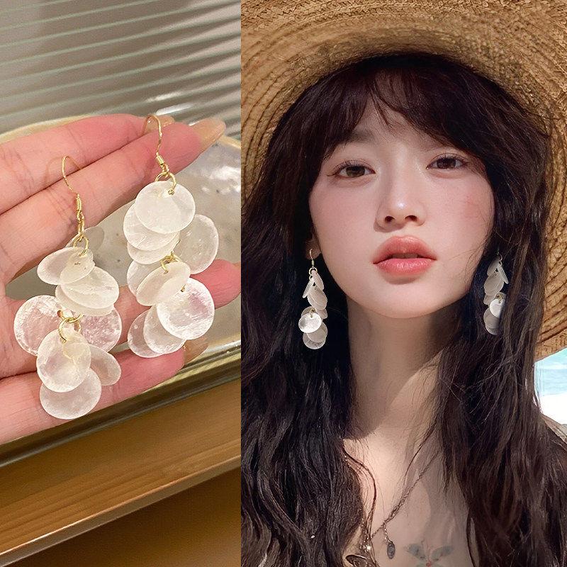 Fashion Starfish Shell Dangle Earrings Ocean Style Petal Drop Earrings For Women Summer Beach Vacation Jewelry