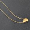 Cross-Border Simple 12MM Heart Necklace: Three-Color Stainless Steel Clavicle Chain with Engravable Pendant for Women