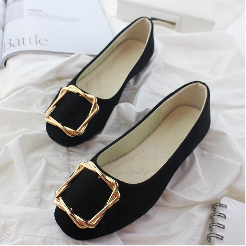Women's Shoes Flat Shoes Square Toe Slip on Large Size Comfortable Casual Single Shoes Multicolor