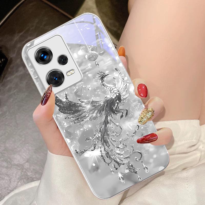 Broken Diamond Phoenix Für Xiaomi 14 Ultra 13 Lite Redmi Note 13 11 Pro 12 Plus Poco X6 3 Pro F4 6 GT Gehärtete Handyhülle