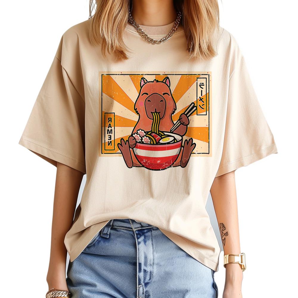 Capybara t shirt Women graphic comic Tee female streetwear clothing