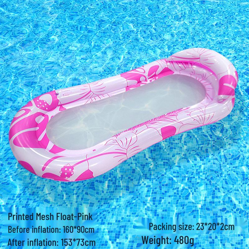 Tumbona Flotante Inflable Plegable Transfronteriza con Respaldo y Malla