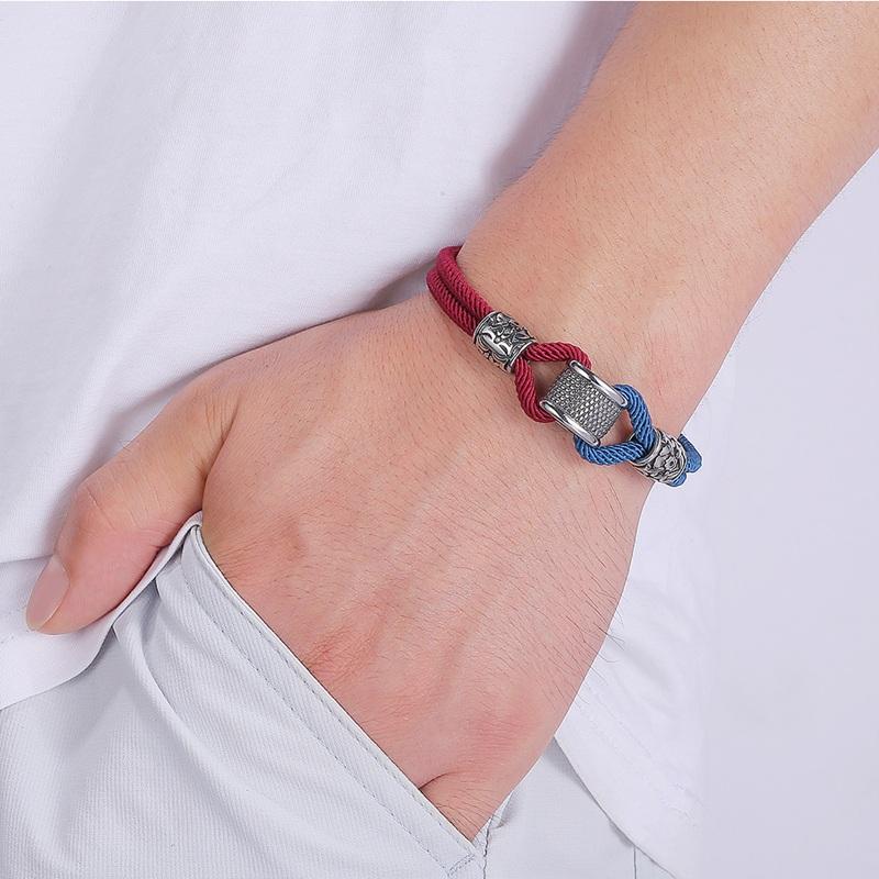 Mens Accessories Navy Style Rope Bracelets Stainless Steel Women Fashion Jewelry Charm Bangles HipHop Handmade Gift