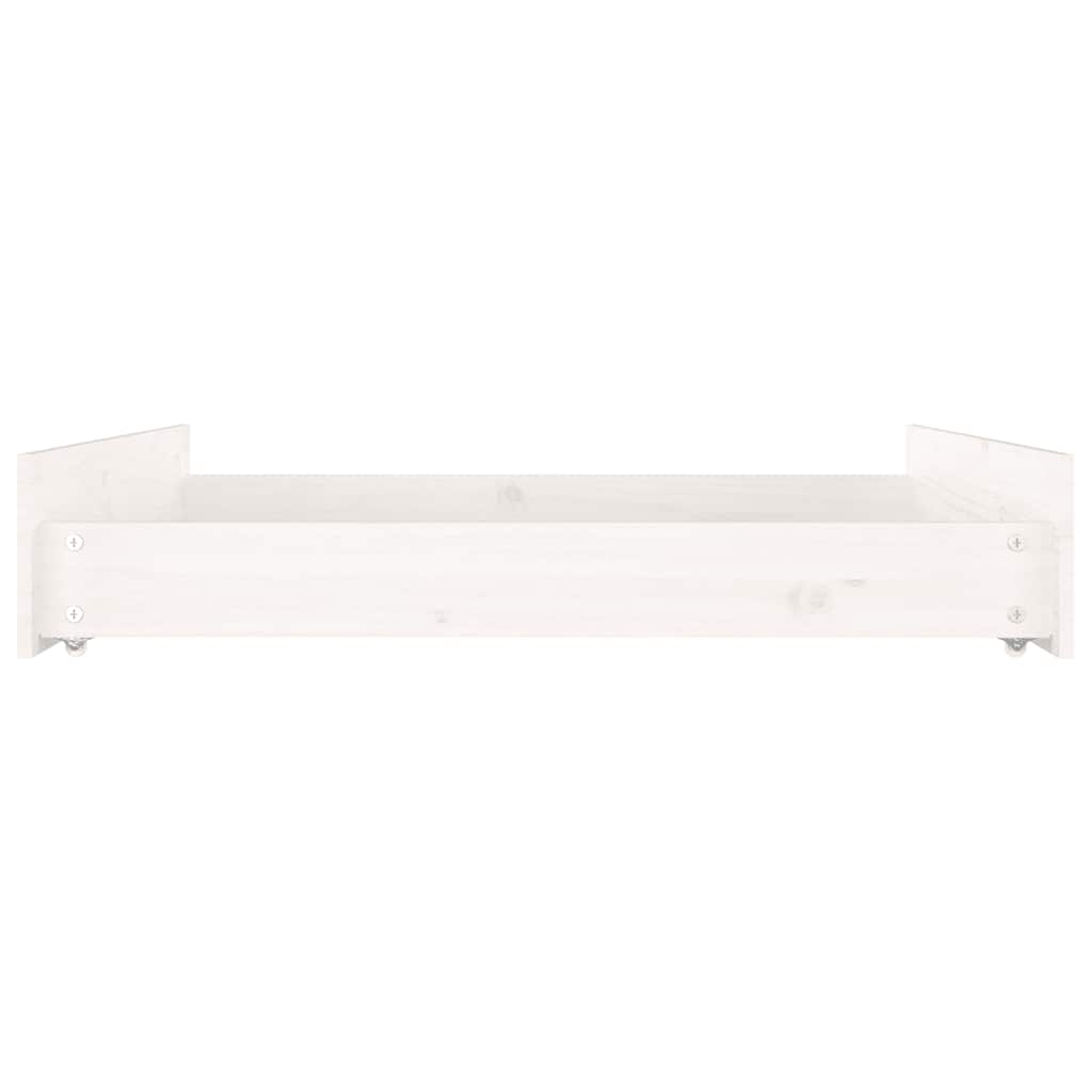 Bedside Drawers 2 pcs White Solid Pine Wood