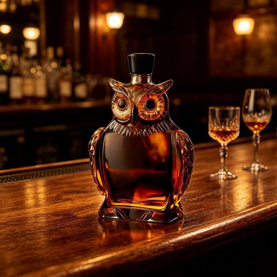 Owl Glass Whiskey Bottle Decanter Creative Owl 180/350ml Decorative Animal Liquor Storage Container