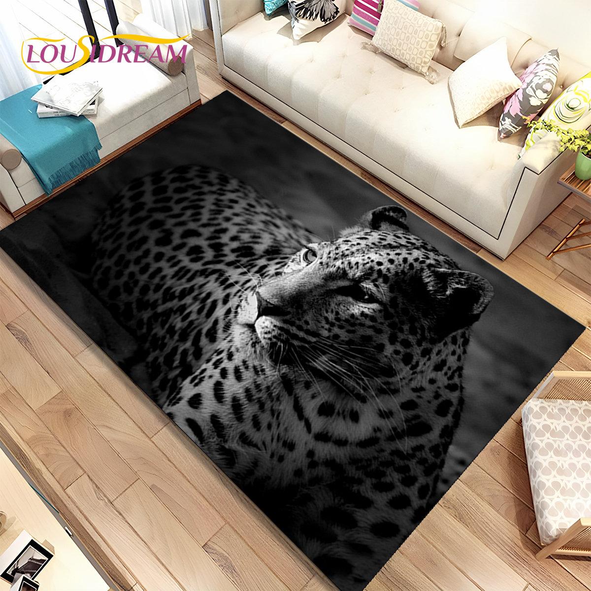 

Коврик с изображением леопарда, гепарда, мультяшного зверя, ковер для дома, гостиной, спальни, дивана, коврик для двери, кухонный декор, нескользящий напольный коврик 230x160cm(90x62in)