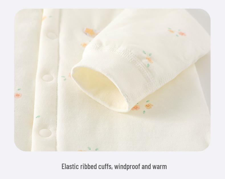 Autumn Warmth Baby Cotton Two-Piece Set - High Waist, Padded Korean Style Infant Homewear