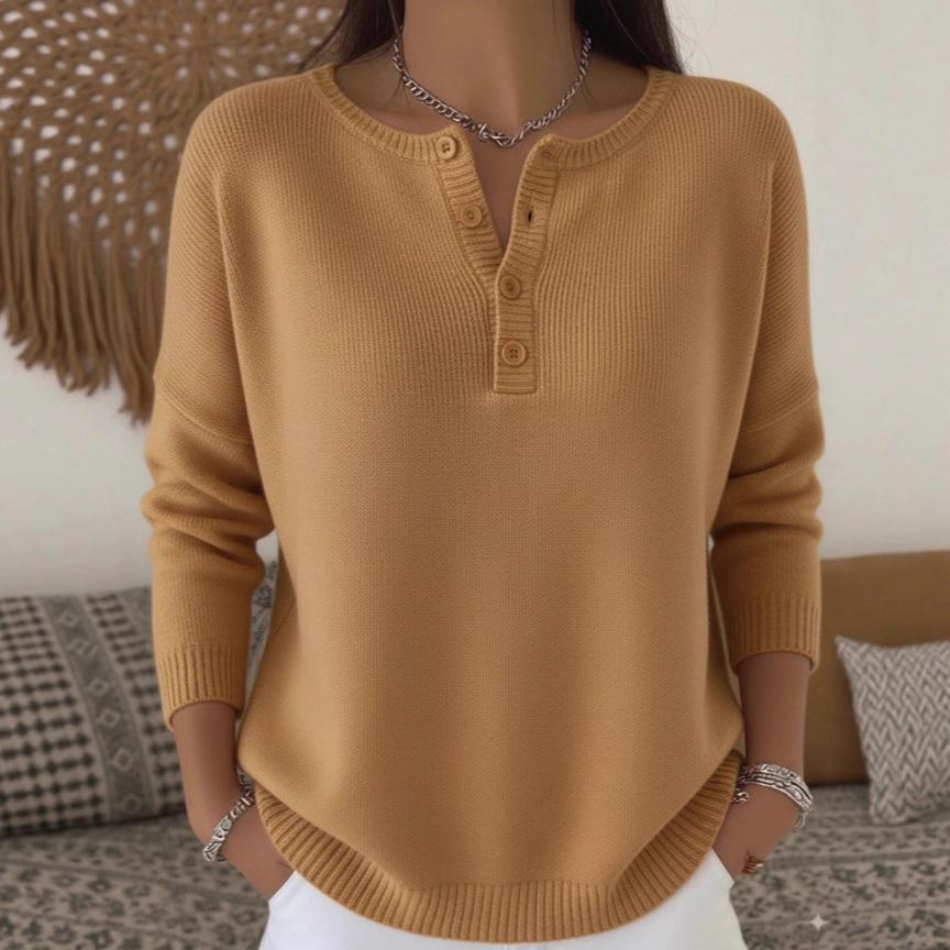 2025 V-neck Button Cardigan: European & American Casual Loose Knit Sweater, Autumn/Winter Fashion for Women.