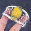 Bumble Bee Jasper Gemstone 925 Sterling Silver Cuff Bangle Adjustable