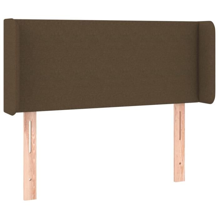VidaXL Tête de lit avec oreilles Marron Foncé 103x16x78-88 cm Tissu3118481