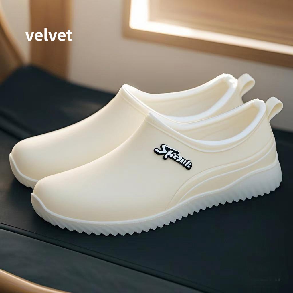 Chaussures de Pluie Mode Femme Marche Extérieure Antidérapantes Chaussures d'Eau Courtes Bottes d'Eau Bottes de Pluie Courtes Chaussures de Lavage de Voiture Chaussures Collées