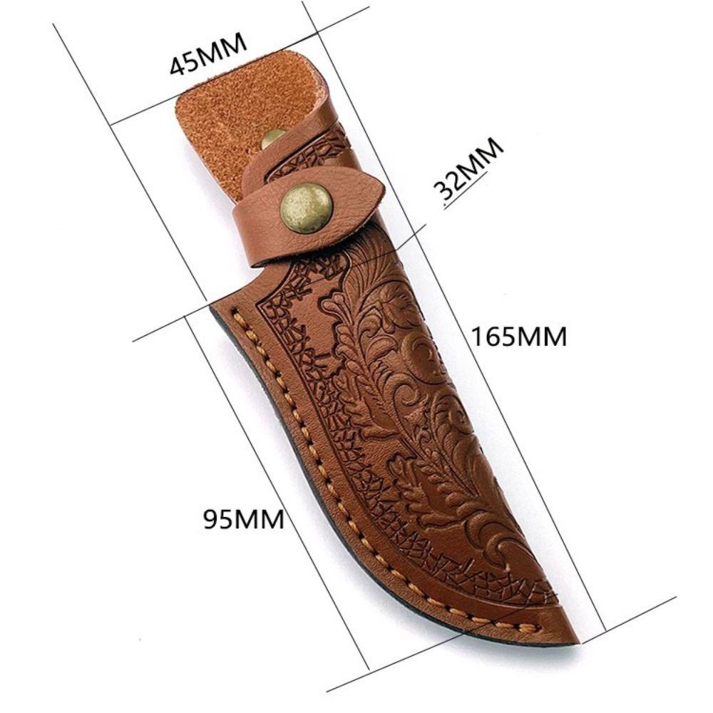 Multi-function Leather Sheath Brown Straight Knife Cover Waist Belt Buckle  Outdoor Tool