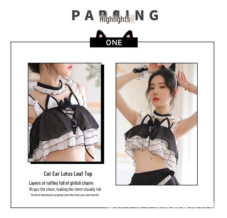 Night Fire Europäisches & Amerikanisches Bunny Girl Temptation Dessous-Set - Chiffon-Spitze Catwoman-Stil für Damen