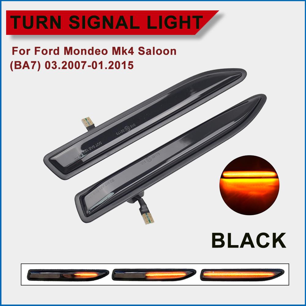 2pcs LED Dynamic Turn Signal Flowing Side Marker Repeater Indicator Light For Ford Mondeo Mk4 IV,Hatchback,Saloon,Estate (BA7)