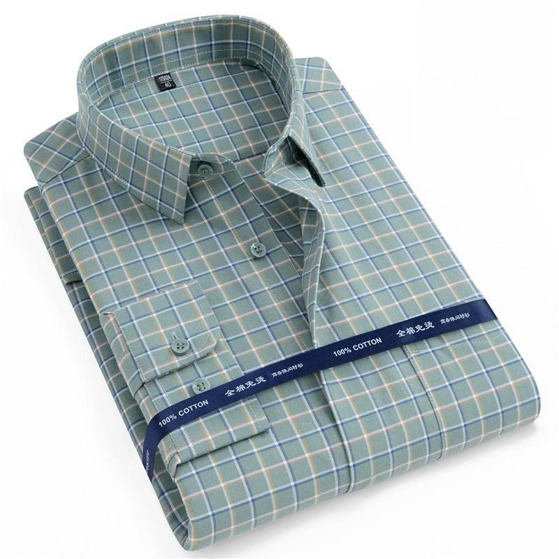 New 100% Pure Cotton Shirts Oxford Men Solid Color Shirt Long Sleeve Regular Fit Men Pocket Casual Autumn Male Shirt 7XL 8XL