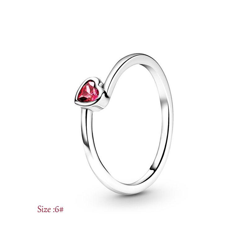 New 925 Silver Charm Sparkling Red Heart Halo Bead Fit Red Heart Necklace For Women G Ift Fine Jewelry Diy