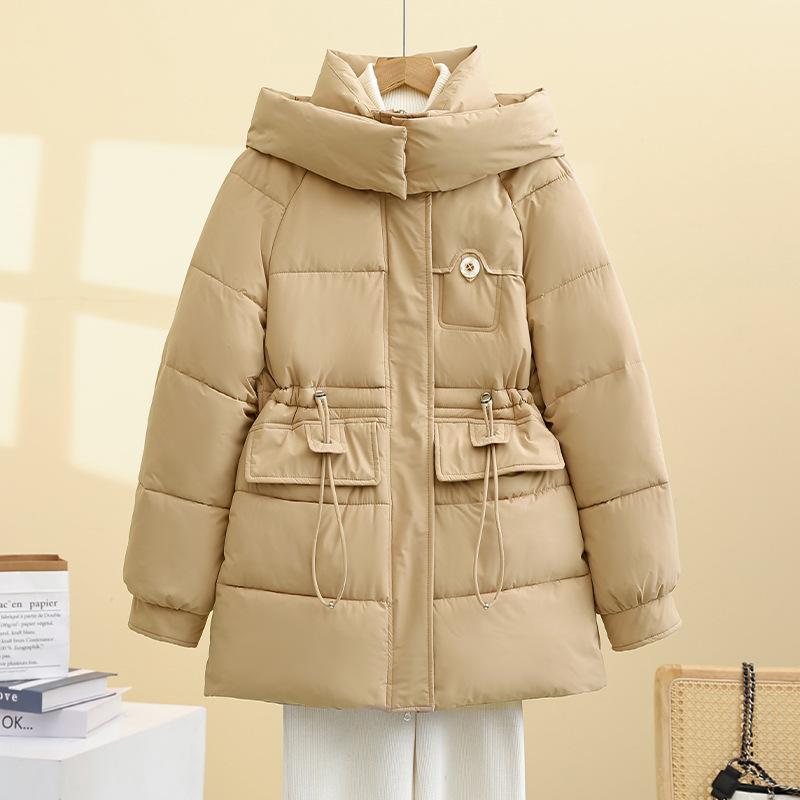 College padded jacket thickened women's padded clothes medium and long loose Korean version winter coat new fashion women's padded clothes