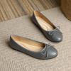 Fashion 41-43 Big Size Bowtie flat shoes woman round toe crystal glitter slip on loafers soft bottom bow ballet flats ladies OL shoes