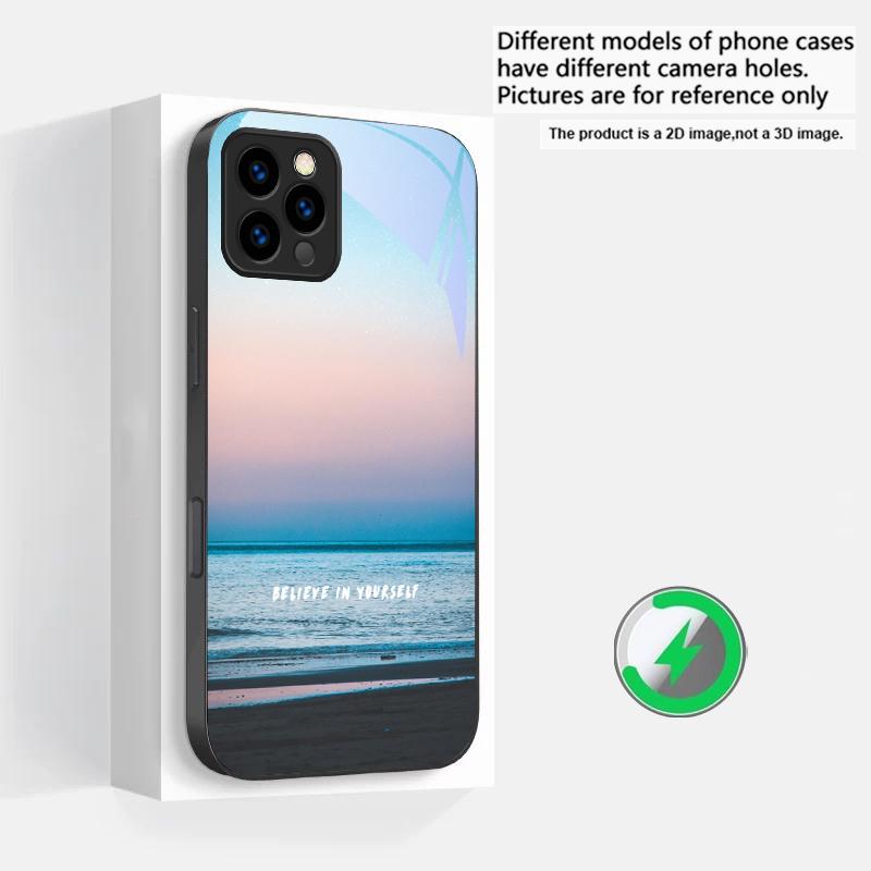 

Dark colored seawater Suitable For iPhone 16E 17 Pro Max 15 Pro 14 13 Plus 12 mini 11 16 Air 17Pro magnetism Glass Phone Case iPhone 15 Pro Max