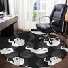 1pc Ghost Moon Office Round Area Rug, Indoor Mat Suitable For Office, Under Office Chairs Bedroom Living Room Home Decor, Room Deco148