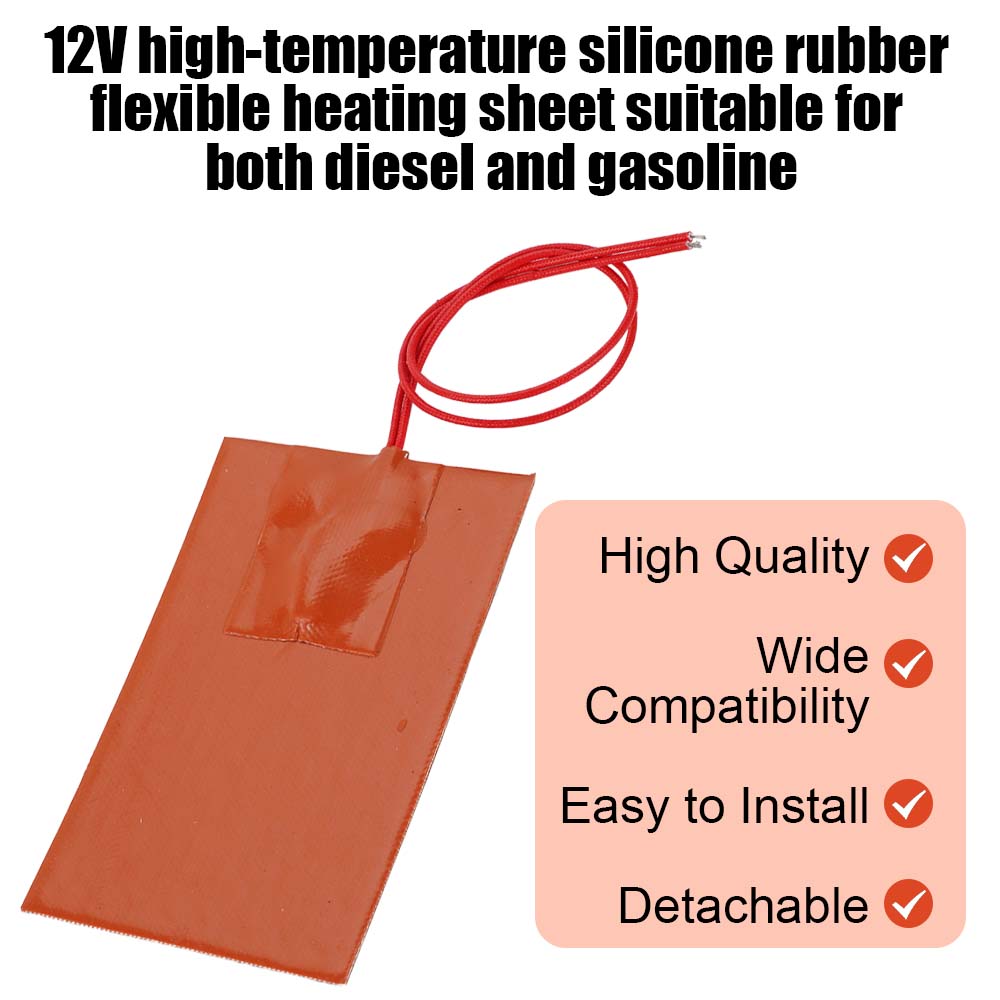 12V Engine Oil Pan Sump Tank Heating Pad Heated Plate Kits Silicone Rubber 30W/90W Heating Mat Waterproof Fast Heating Pad