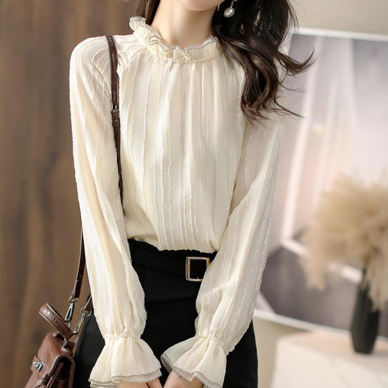 Spring New Women's Loose Casual Simple Lace Shirt