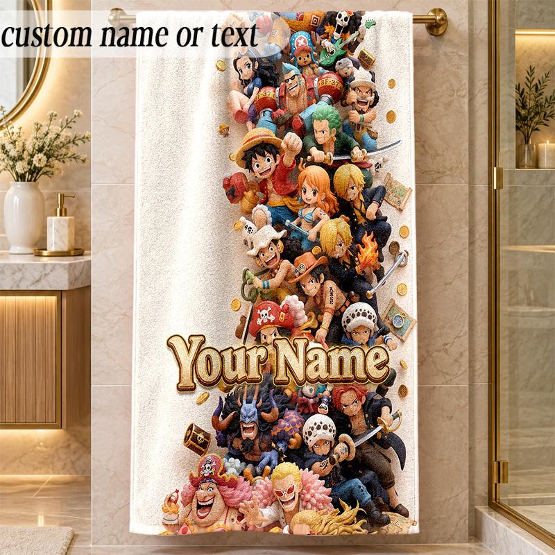 Beach TowelOne Piece Custom Name Text Personalized Soft Towel for Beach Pool Indoor Home Decor Gift