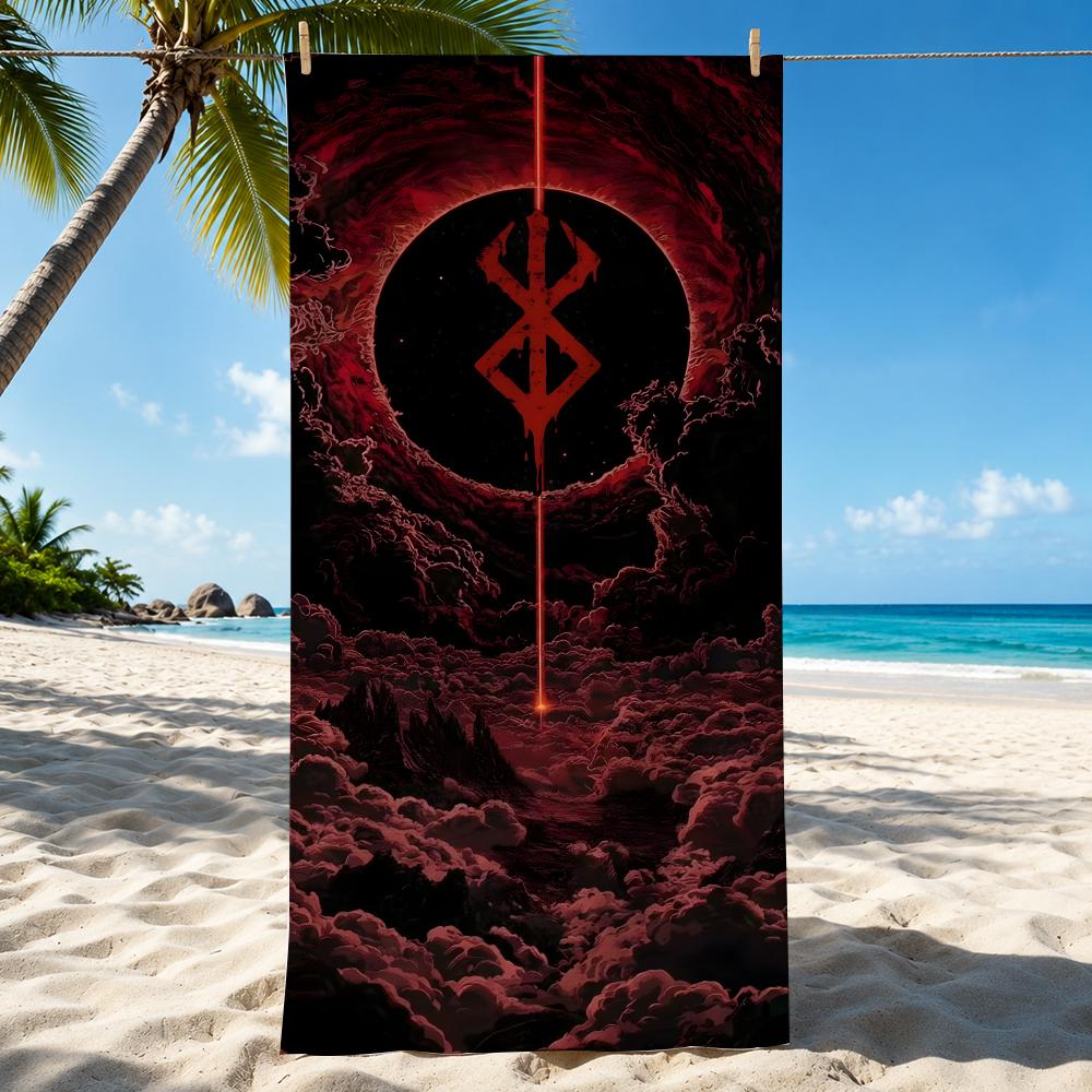 Berserk Japanese Anime Cool Towel Beach Towel Quick Dry Absorbent Bath Towel For Swimming Gym Camping Outdoor Sunbathing