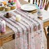 Artoid Mode Blue Polka Dots Pink Gauze Table Runner 120 Inch 10FT, Seasonal Sheer Dining Holiday Wedding Birthday Baby Shower Table Decor for Home