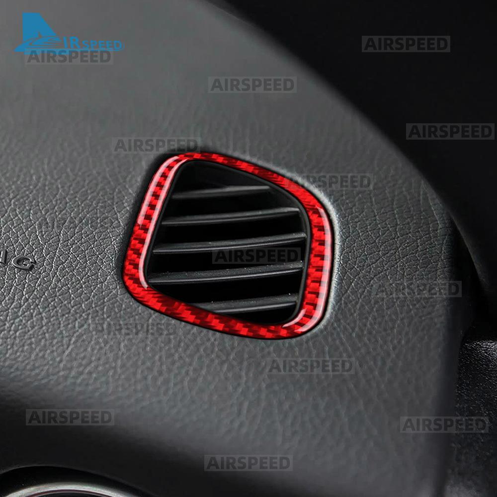 Real Soft Carbon Fiber Trim Sticker For Mercedes Benz SLK R172 2011-2016 SLC 2016-2020 Car Dashboard Side Air Vents Panel