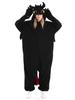 Black & White Dragon Cartoon Onesie Pajamas, Couple Style, Medium-Thick, Plus Size Homewear.