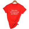 Social Distancing Expert Summer T Shirts Women Clothing Short Sleeve Tshirt Female Casual Harajuku Tops Tees