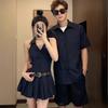 Französisches Design Sommer Partner-Outfits: Damenkleid & Herren Kurzarmhemd im koreanischen Stil