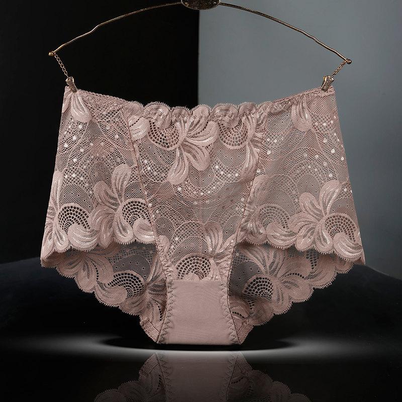 Large size Panties Sexy Lace underpants Large size Hollow out Cotton crotch briefs High waist boyshorts