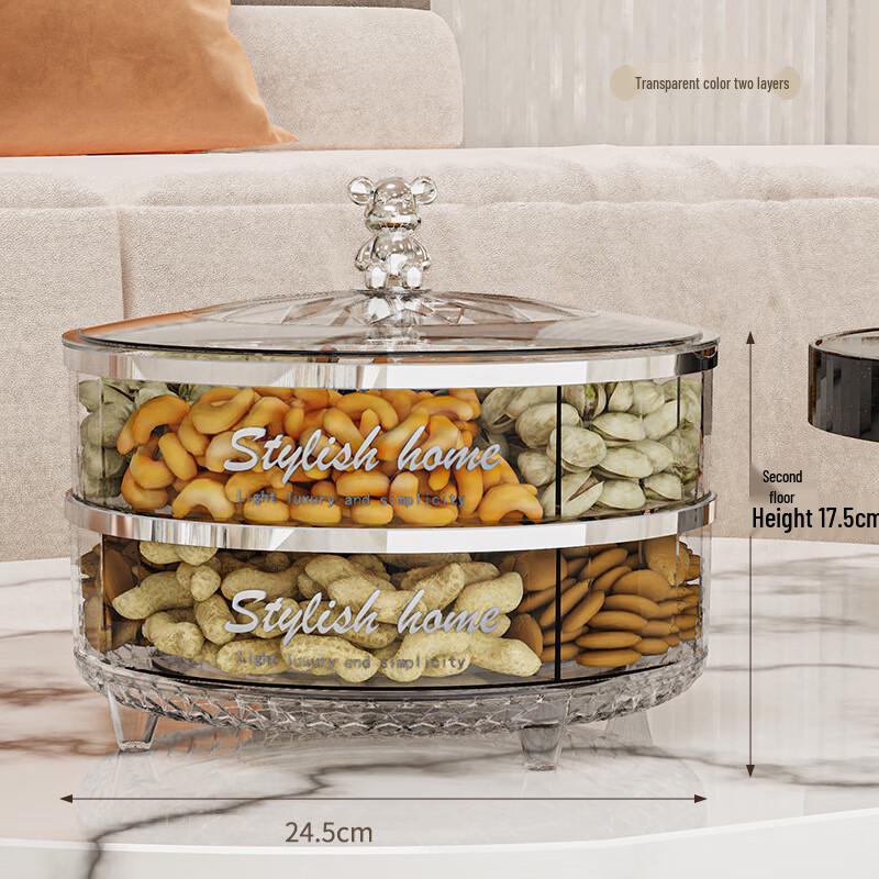 

Вращающаяся секционная тарелка для закусок и конфет Small Double Layer