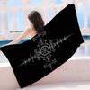 V-Viking Logo V-Vegvisir Asciugamano da Spiaggia Stampato in Microfibra di Lusso Arrampicata su Montagna Yoga Spiaggia Nuoto Corsa Asciugamano Assorbente