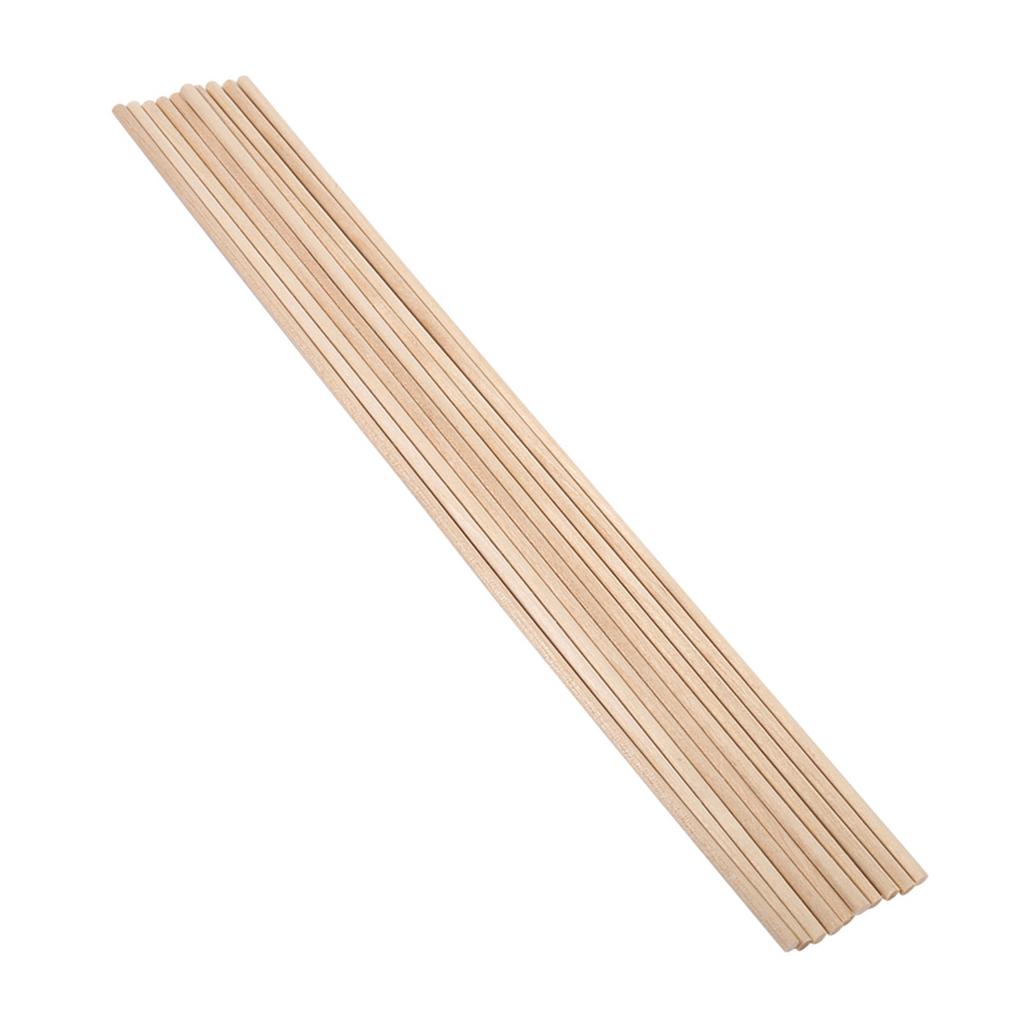 10pcs 30cm Long DIY Wooden Arts Craft Sticks Dowels Pole Rods Sweet Trees Wood Tool 5 Sizes
