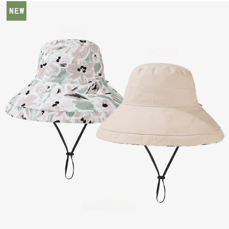 Casual Andas Solskydd UV-skydd Solskyddsmössa Fiskarhatt Dubbelsidig hopfällbar hatt Blommönster Kepsar Justerbar andningsbar solhatt