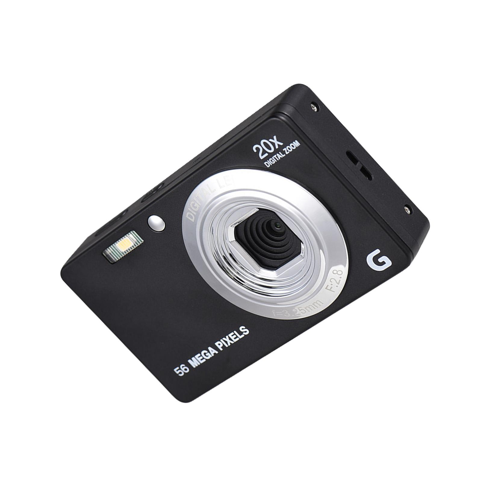 

2.7 inch TFT Portable Digital Camera 56MP 4K Ultra HD 20X Zoom Auto Focus Self Timer Face Detection Anti shaking with чорний