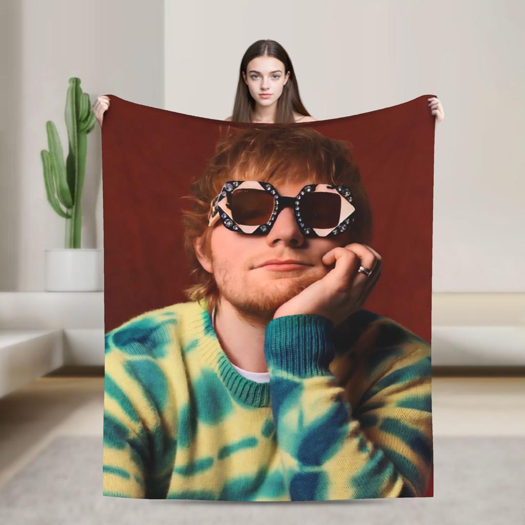 Ed Sheeran Tour Flannel Blanket Soft Warm Throw Blanket for Couch Bed Picnic Print Bedspread Sofa Bed Cover