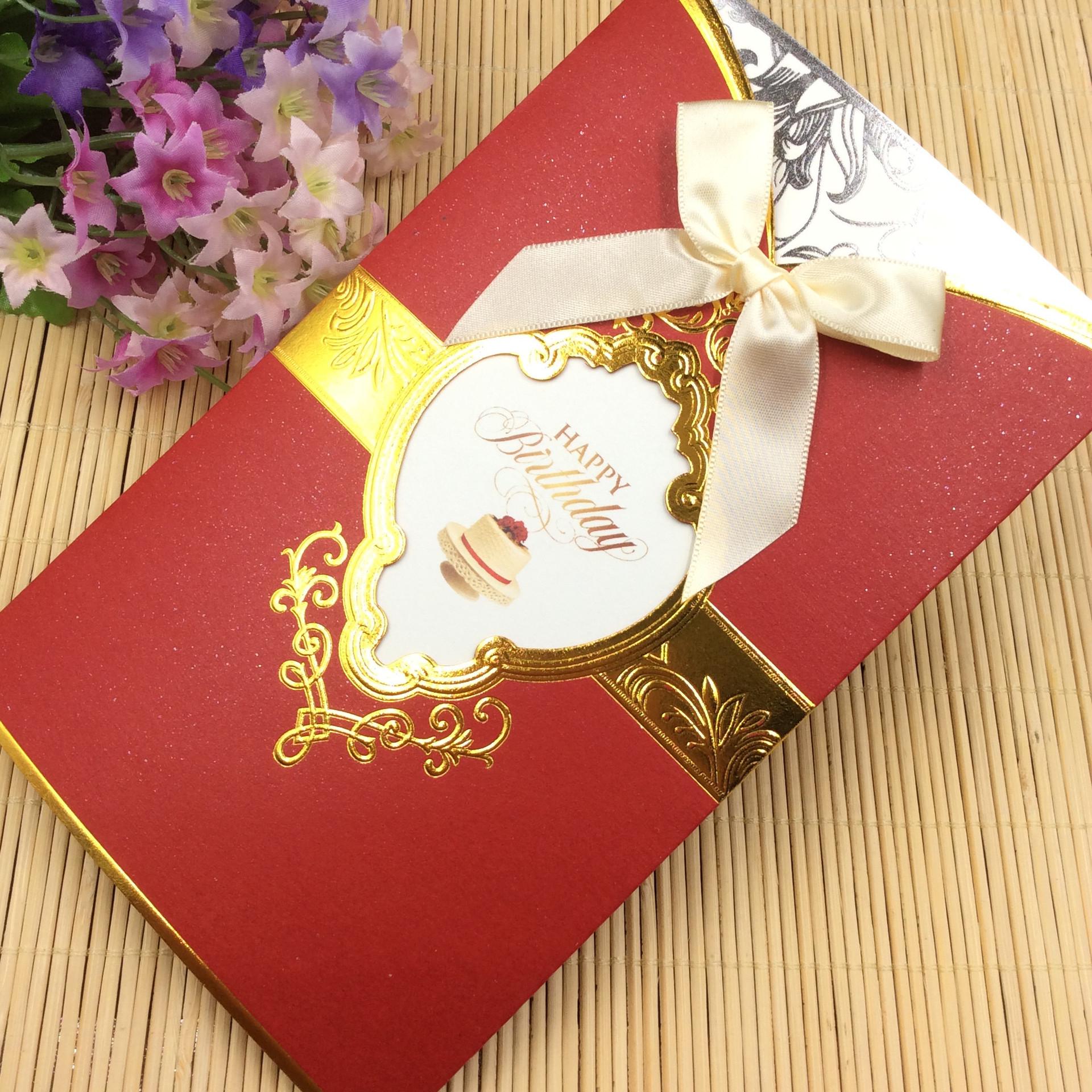 Personalized Creative Greeting Card with Hot Stamping for Birthdays, Festivals, and Banquets