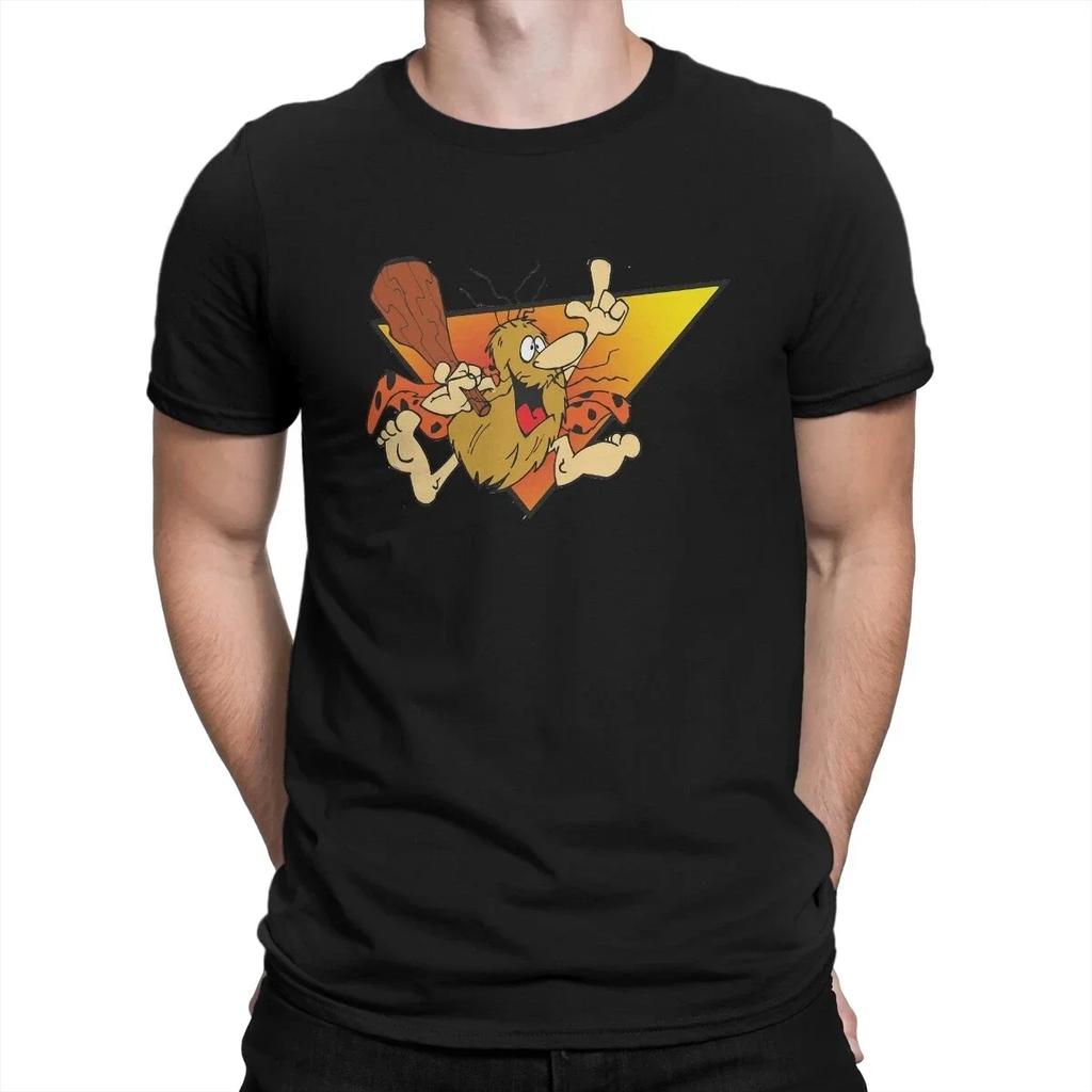 Funny Captain Caveman Cavey 1980s Cartoon Print Tops Men Clothing Ropa Hombre Camisetas Hanna Barbera Graphic TShirt Oversized