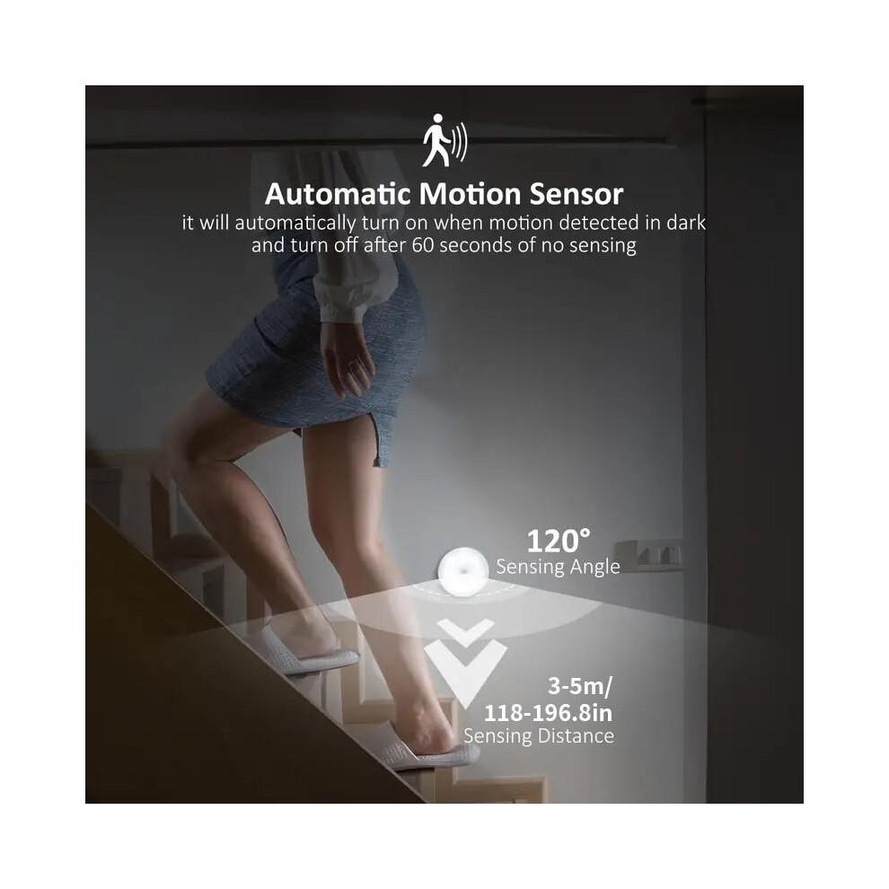 White  3pcs Motion Sensor LED Night Light USB Rechargeable Night Lamp for Kitchen Cabinet Wardrobe Lamp Staircase Wireless Closet Light